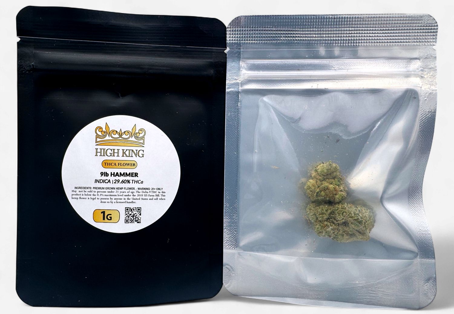 1G High King THCA Flower, Strain: 9lb Hammer (Indica 29.60%)