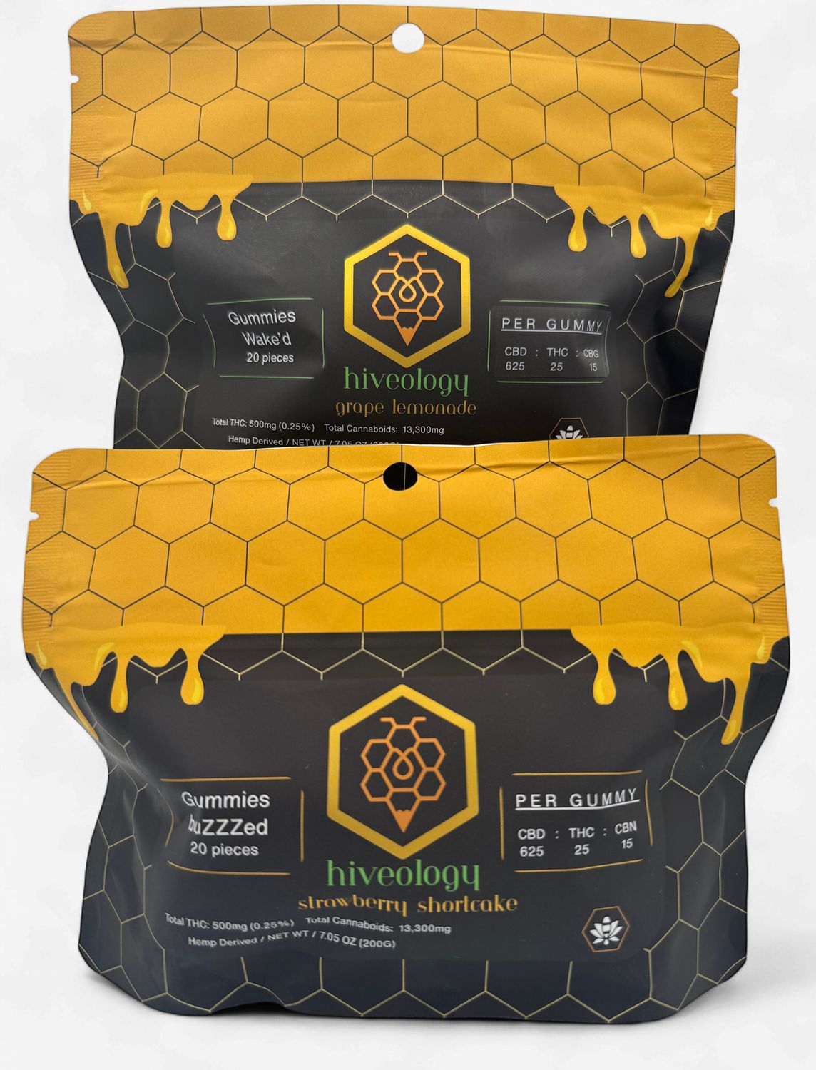 Hiveology, Flavor: Strawberry Shortcake(CBN), mg: 25mg THC - 15mg CBG