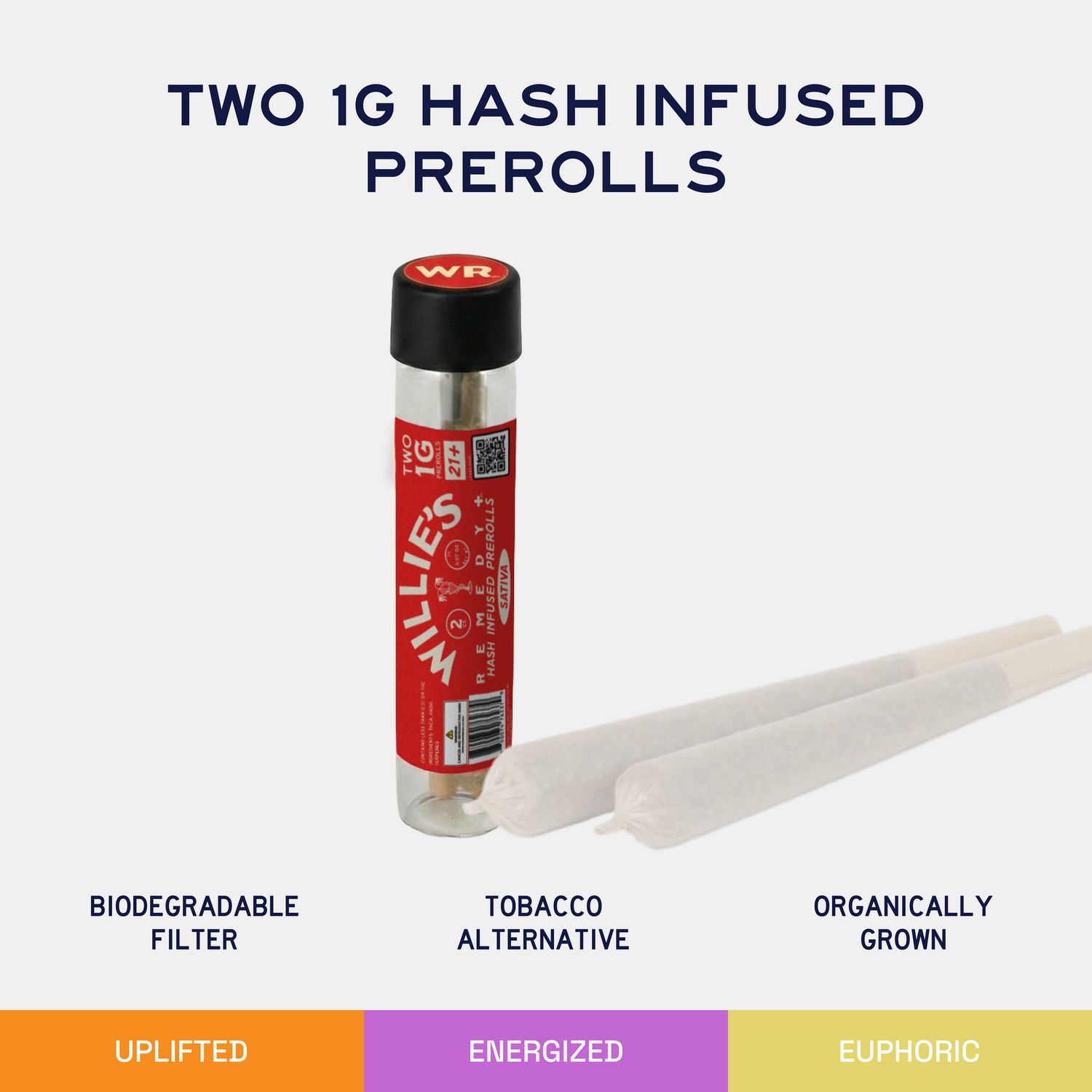 Willie's Remedy 2-pack 1g Hash Infused Prerolls - Sativa
