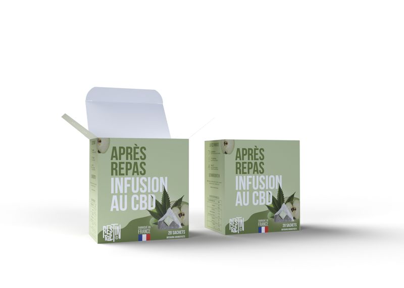 Infusion BIO au CBD – infusettes boite de 20 – Après Repas