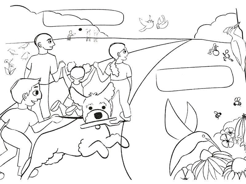 Milo on a Walk - Free Coloring Activity