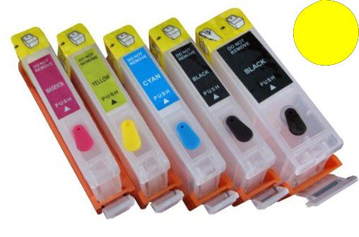 Cartuccia ricaricabile vuota per .Canon CLI-521 giallo con chip autoreset