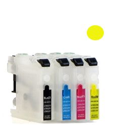 Cartuccia ricaricabile vuota per Brother LC-123 giallo con chip aggiornato