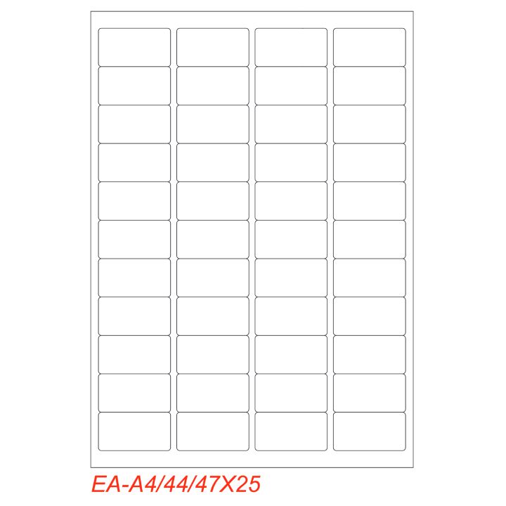 Etichette adesivo formato A4 165g 47,5*25,5mm n.44 etichette/foglio (conf.100foglio)
