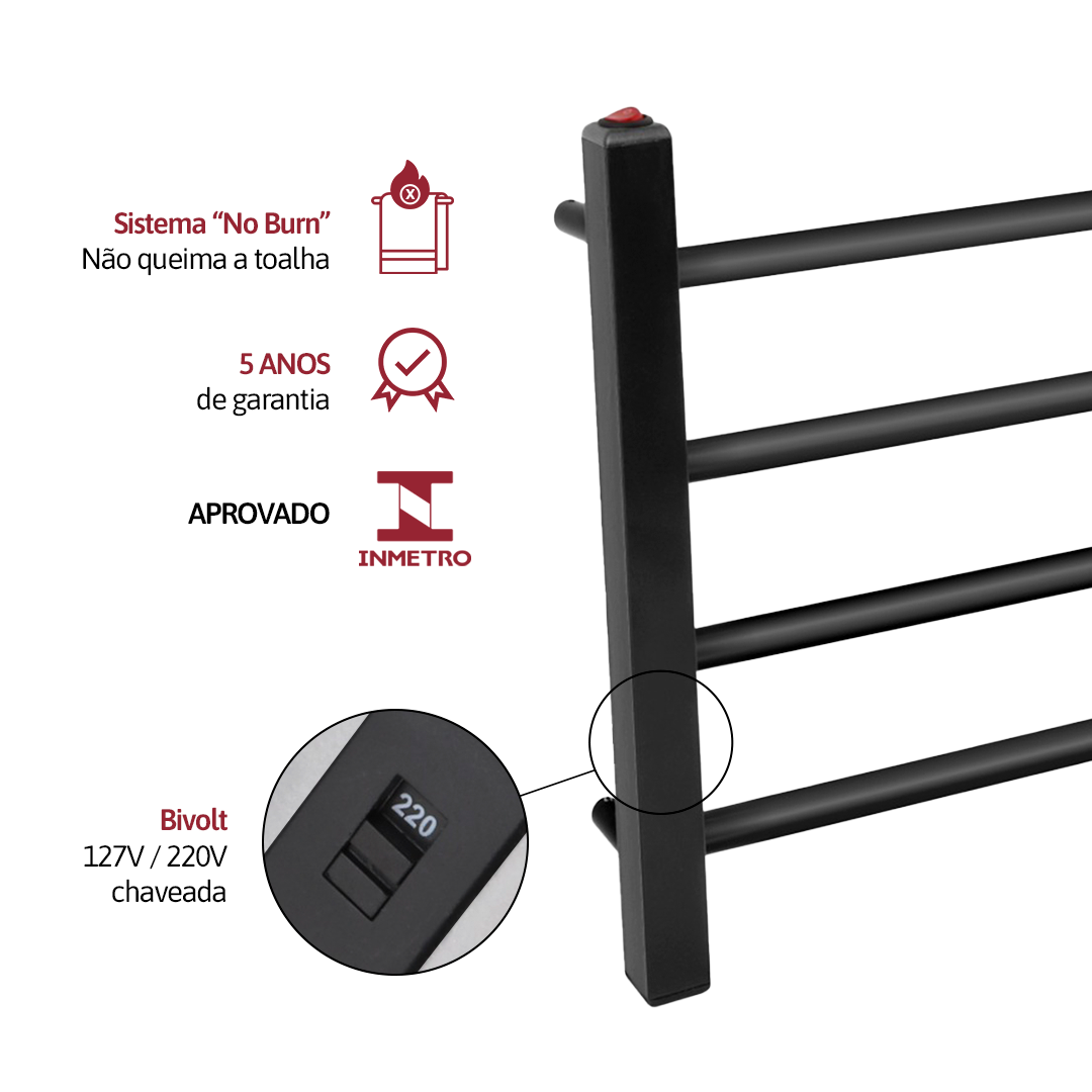 Toalheiro Térmico Classic Uno Preto