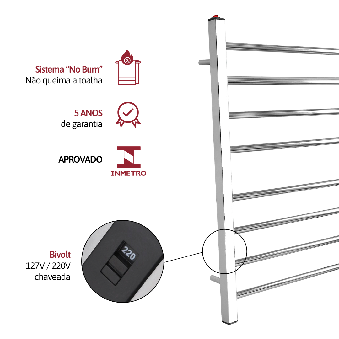 Toalheiro Térmico Classic Duo Cromado