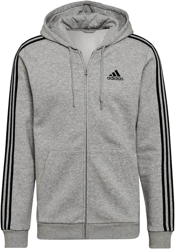 Men&#39;s Essentials Fleece 3-Stripes Full-Zip Hoodie