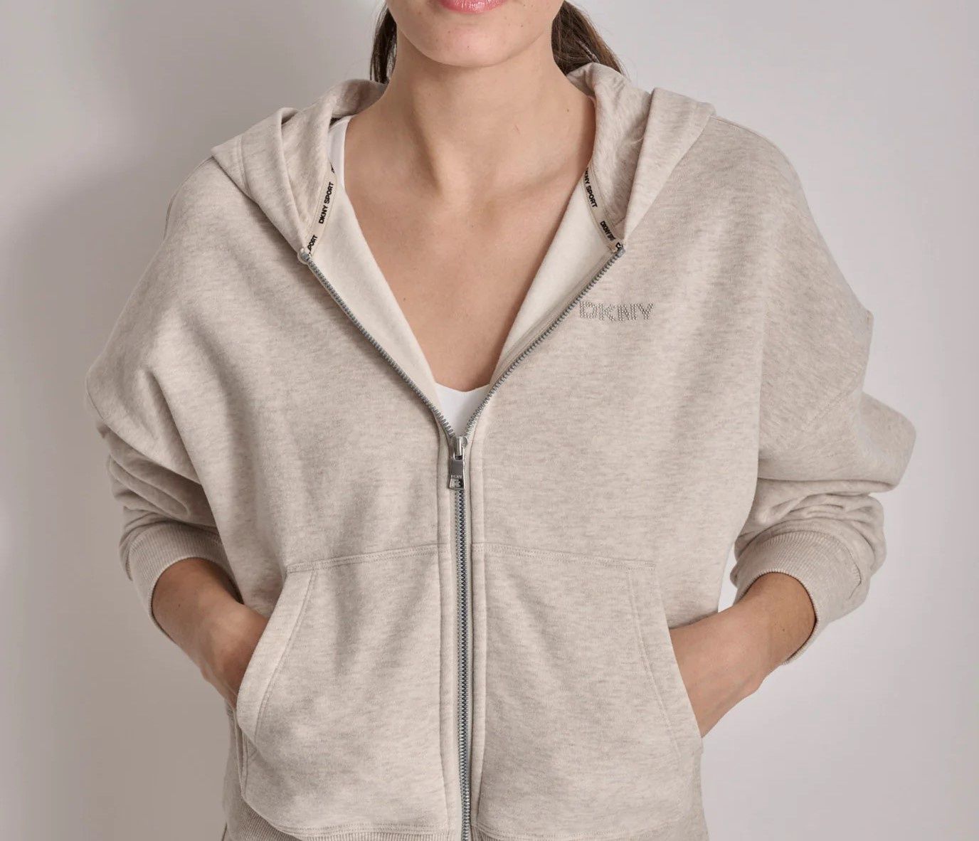 D N Y Sport Sleeve Full Zip Hoodie