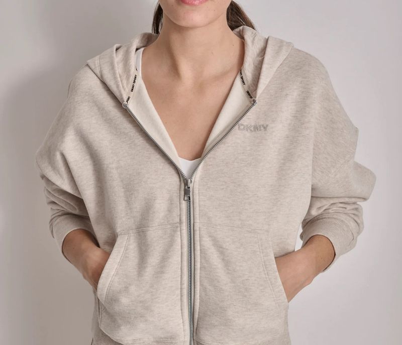 D N Y Sport Sleeve Full Zip Hoodie