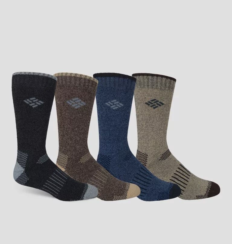 Men Moisture Control Crew Sock Top 4pk, color: Blk/Brn/Nvy/Kha