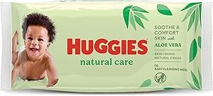 Baby Wipes Natural Care with Aloe Vera Huggies Wipes 56 Pc