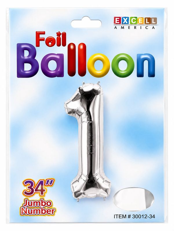 Foil Balloon Silver 34" , #1