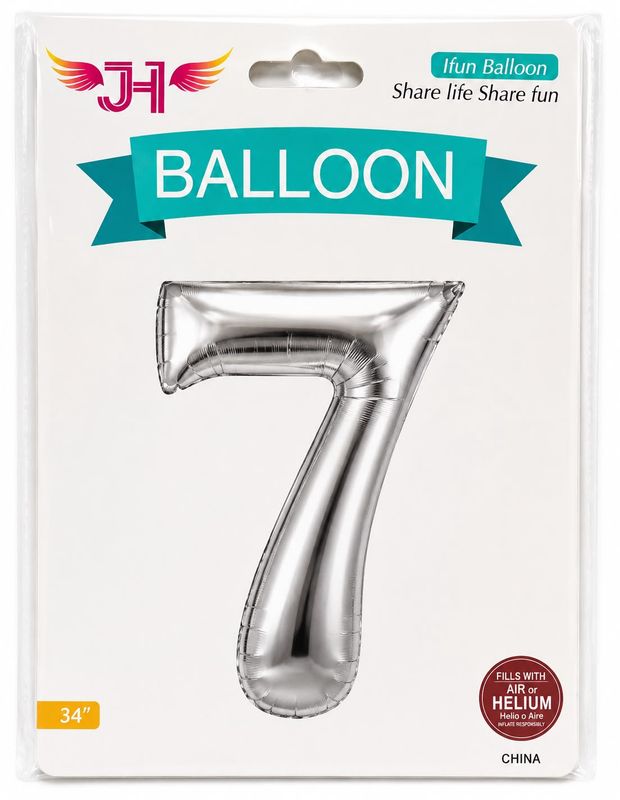 JH Balloon Silver 34" ,#7