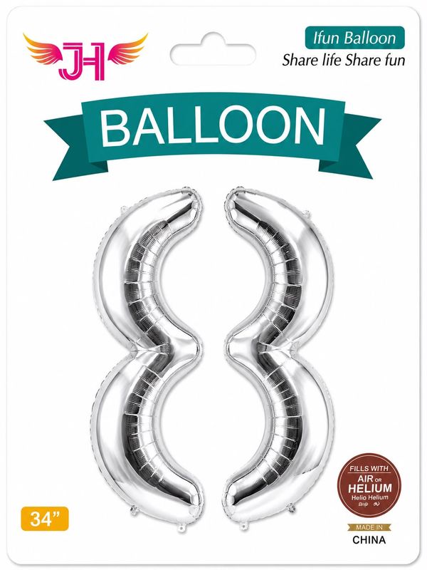 JH Balloon Silver 34 ", # 8