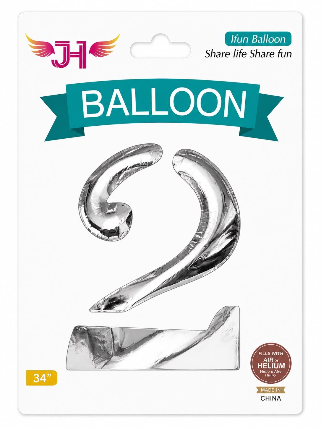JH Balloon Silver 34 ", # 2