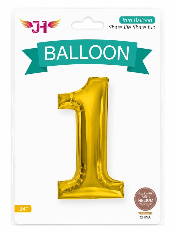 JH Balloon Gold 34 ", # 1