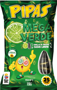Hispanamur Mega Pipas 18gr, Sabor: Limon verde