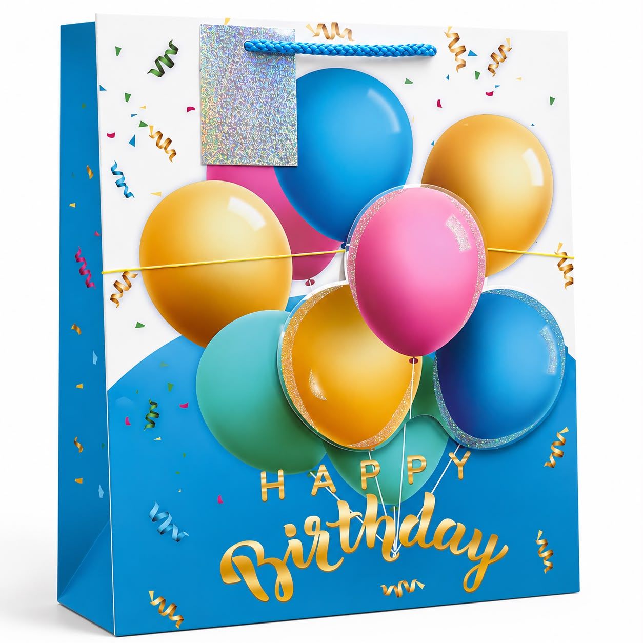 "Happy Birthday" Gift Bag Medium, MODELO: Balloon