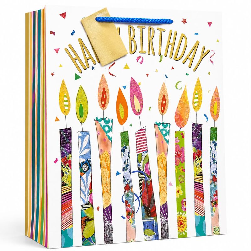 Gift Bag White  "Happy Birthday"