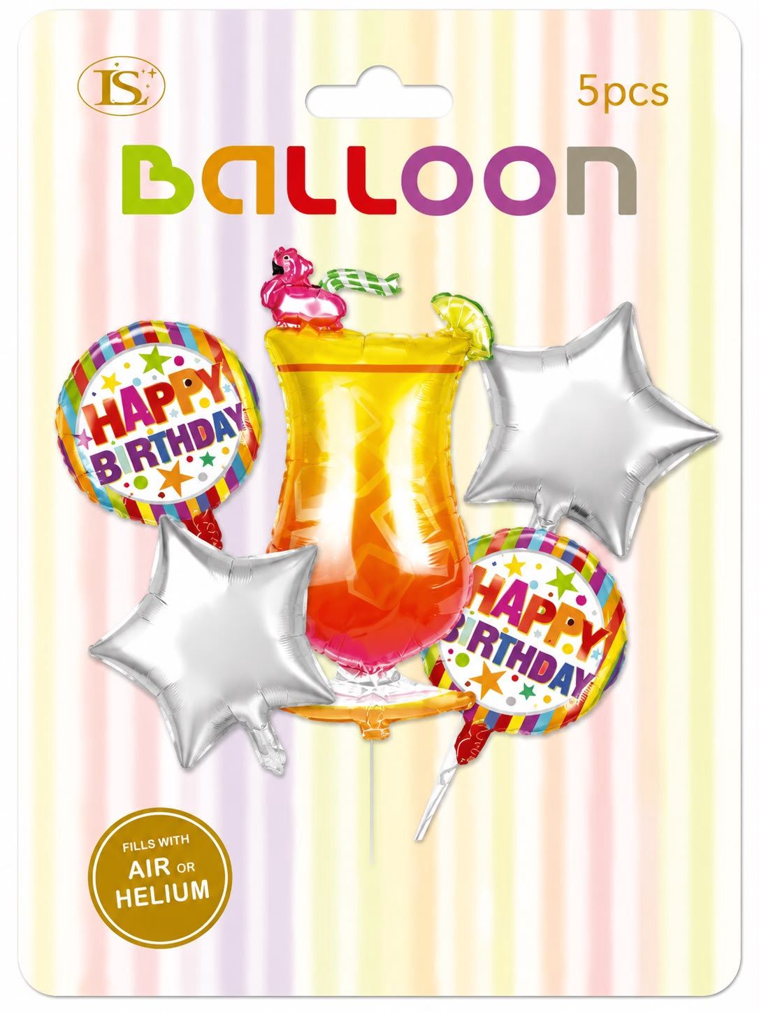 Balloon  Happy Birthday 5pcs, MODELO: BNC-009