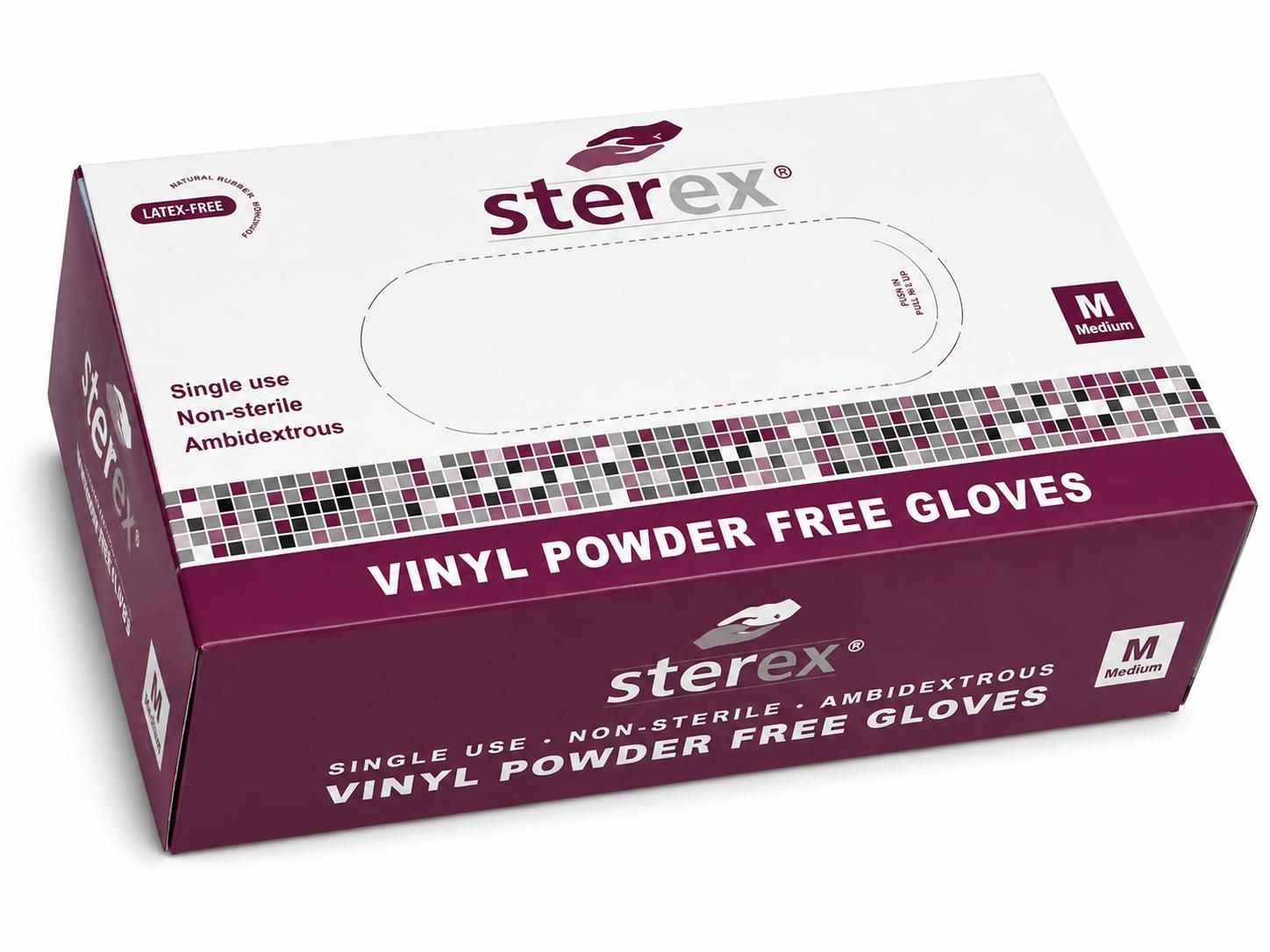 Sterex Gloves Vinil Powder, Size: Medium