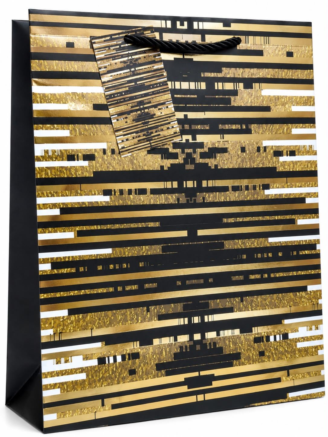 Gift Bag Black  , Various Designs Medium, MODELO: Stripes