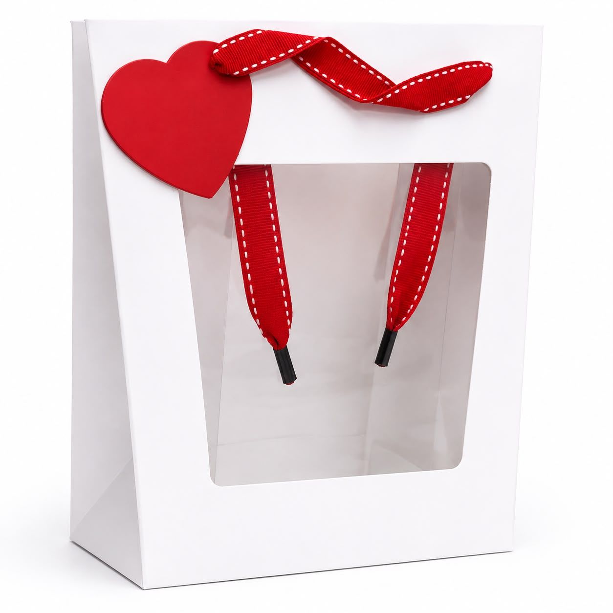 Gift Bag  Triangular with Window, color: White