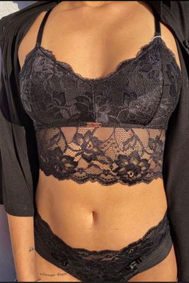 Bruna Black Cropped Set