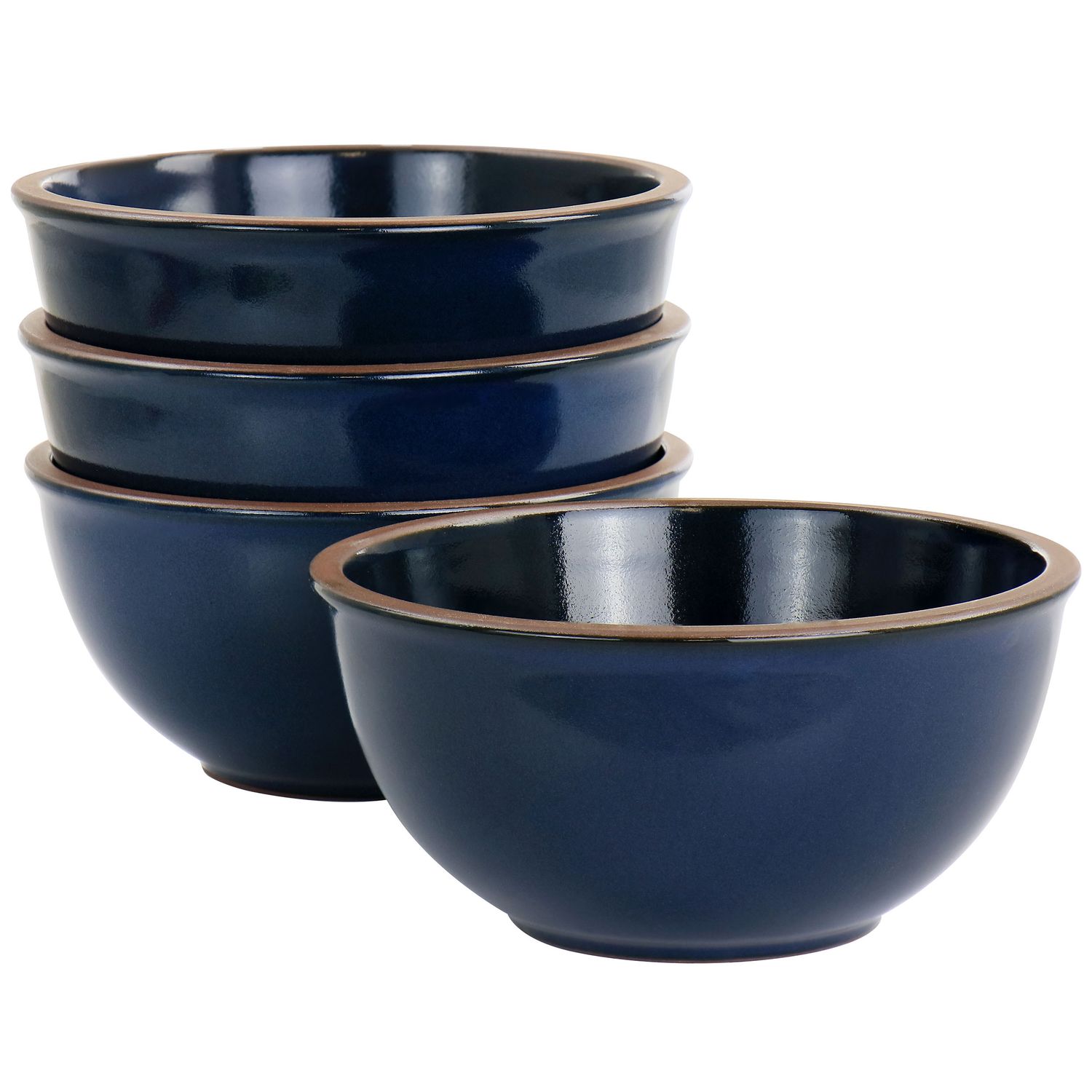 Gibson Elite Dumont 4 Piece Terracotta Bowl Set in Dark Blue