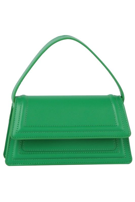 Flapover Green Crossbody Satchel