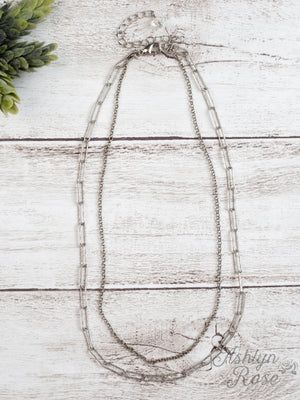 Double Chain Silver Necklace