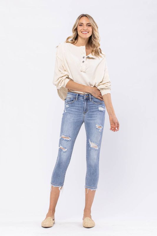Judy Blue Destroyed Capri 82272