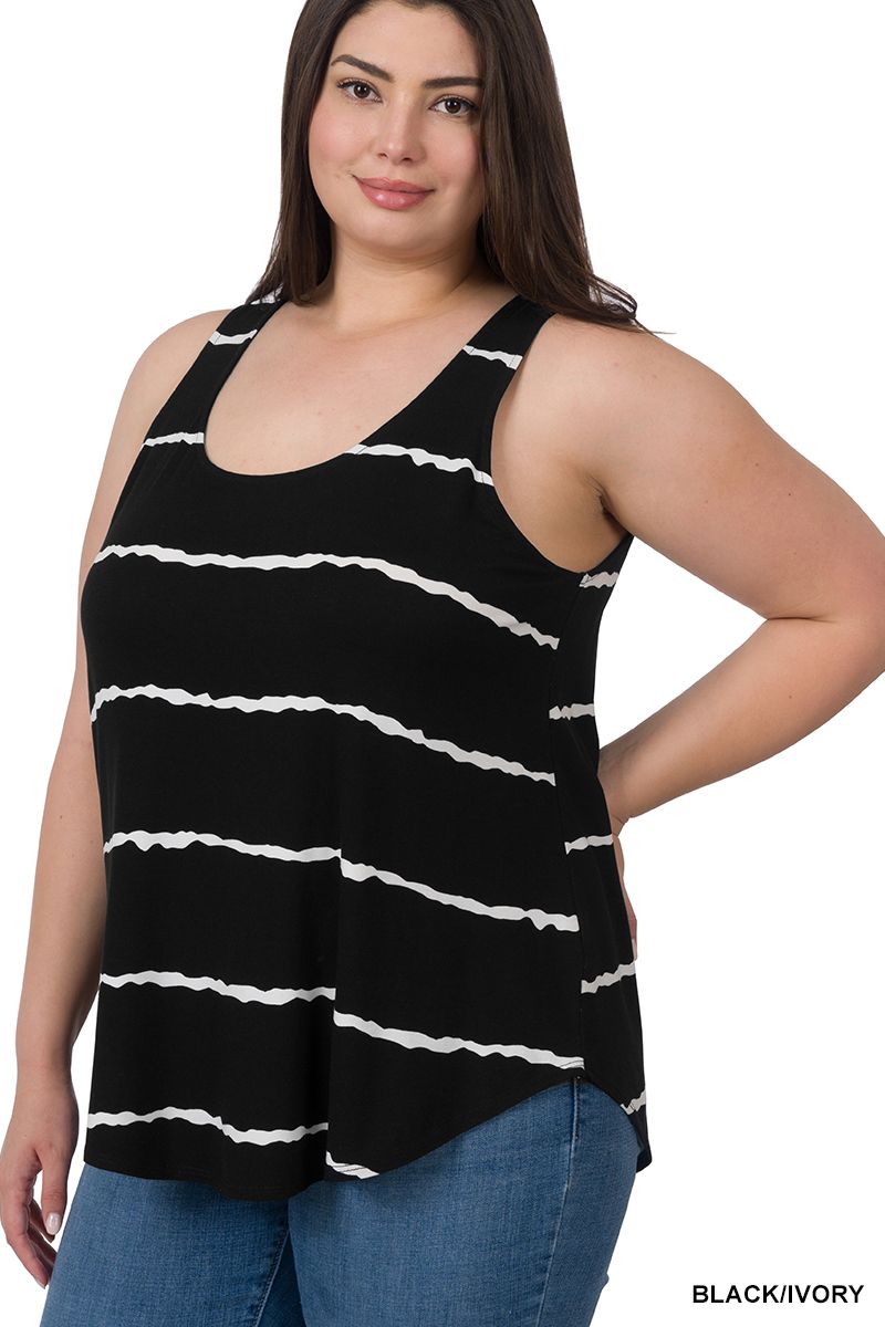 Zenana Black Striped Tank