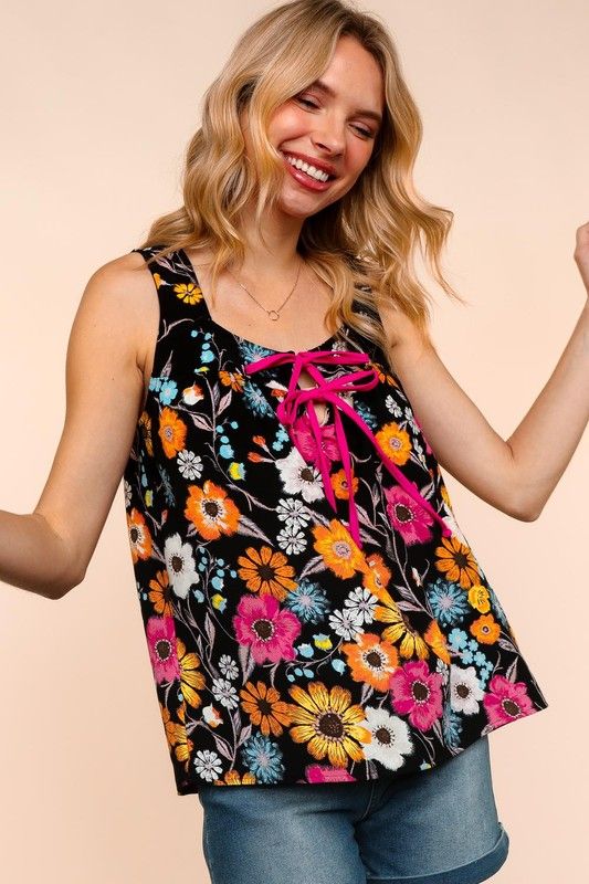 Haptics Floral tank with Bow