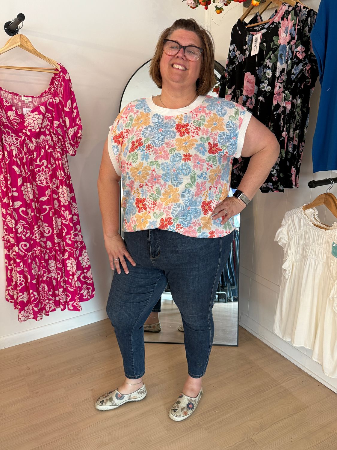 Oddi Floral Knitted Vest