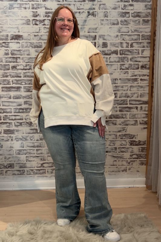 Oddi Ivory Colorblock Pullover