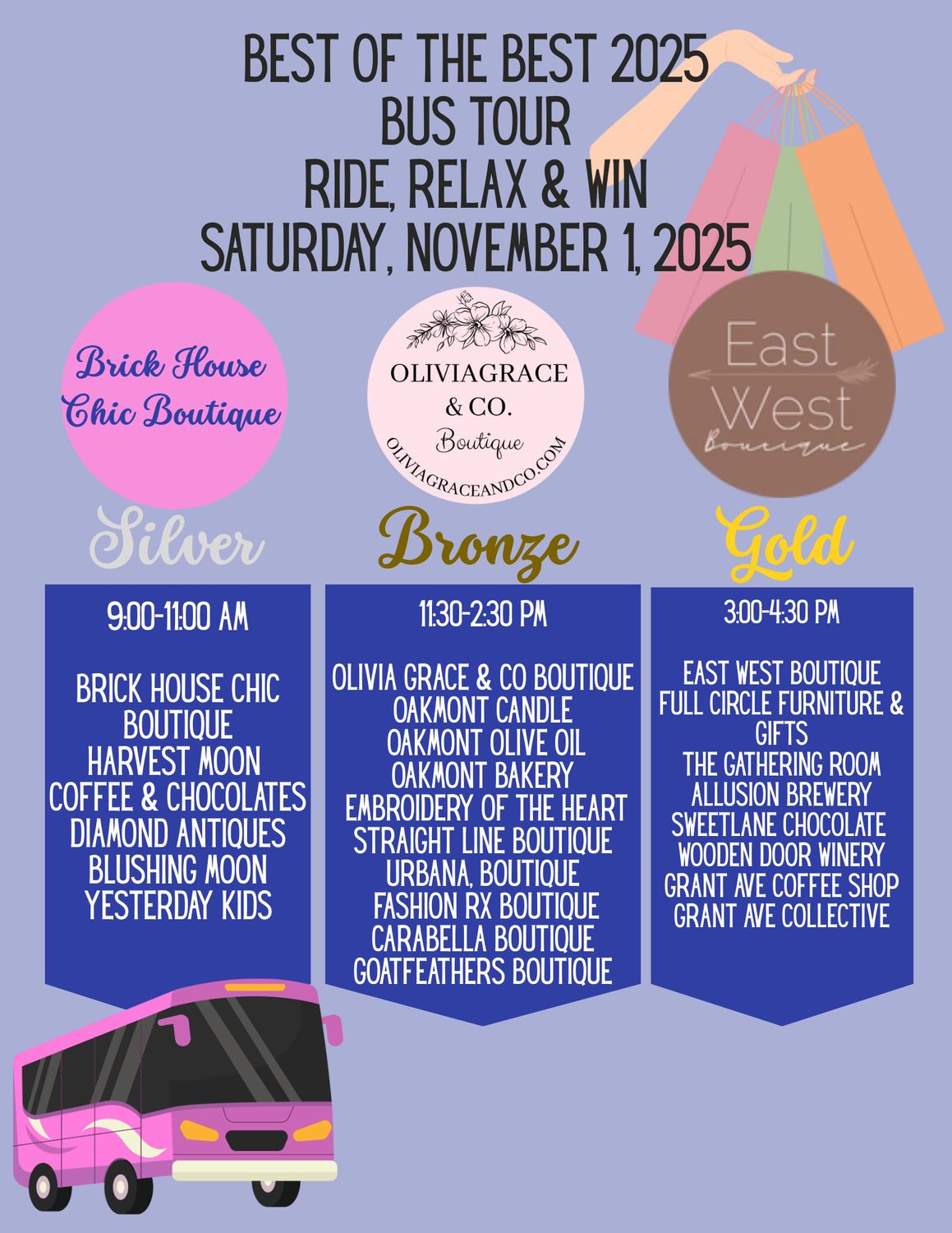 BEST OF THE BEST 2025 BUS TOUR Saturday, November 1, 2025