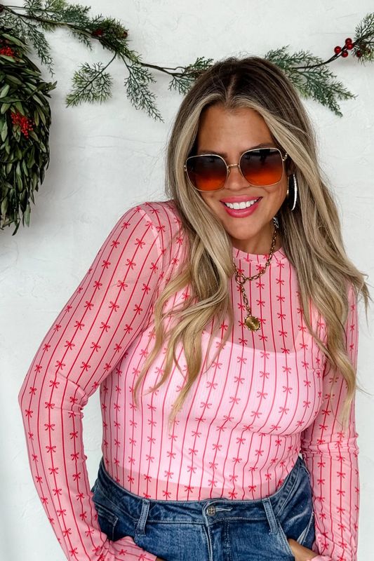 Blakely Ribbon Bow Sheer Top