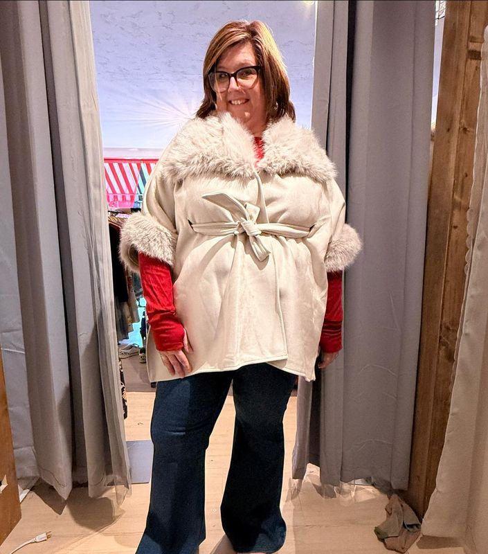 Original Beige Belted Fur Wrap