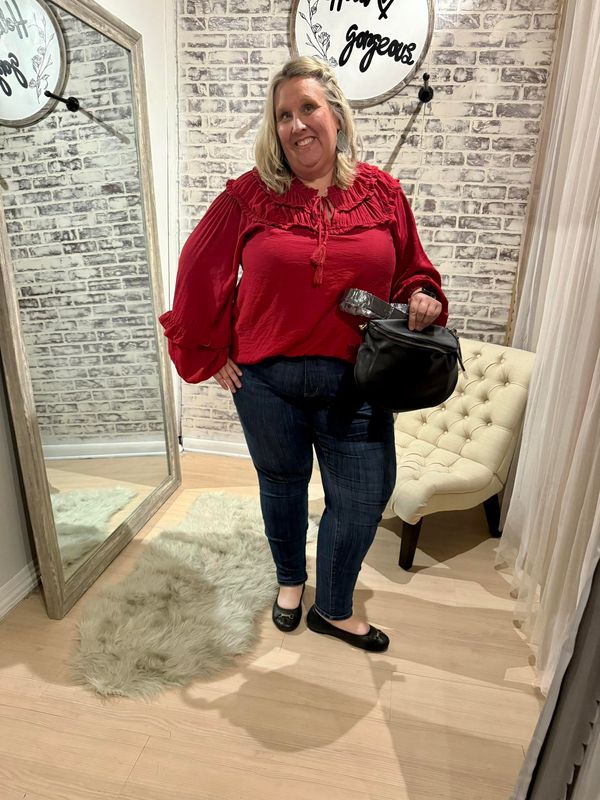 Oddi Red Long Sleeve Top