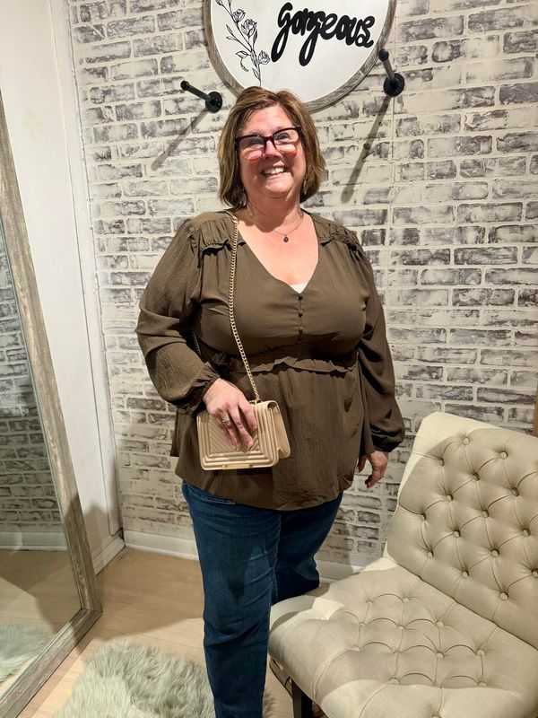 Oddi Chestnut Long Sleeve Top