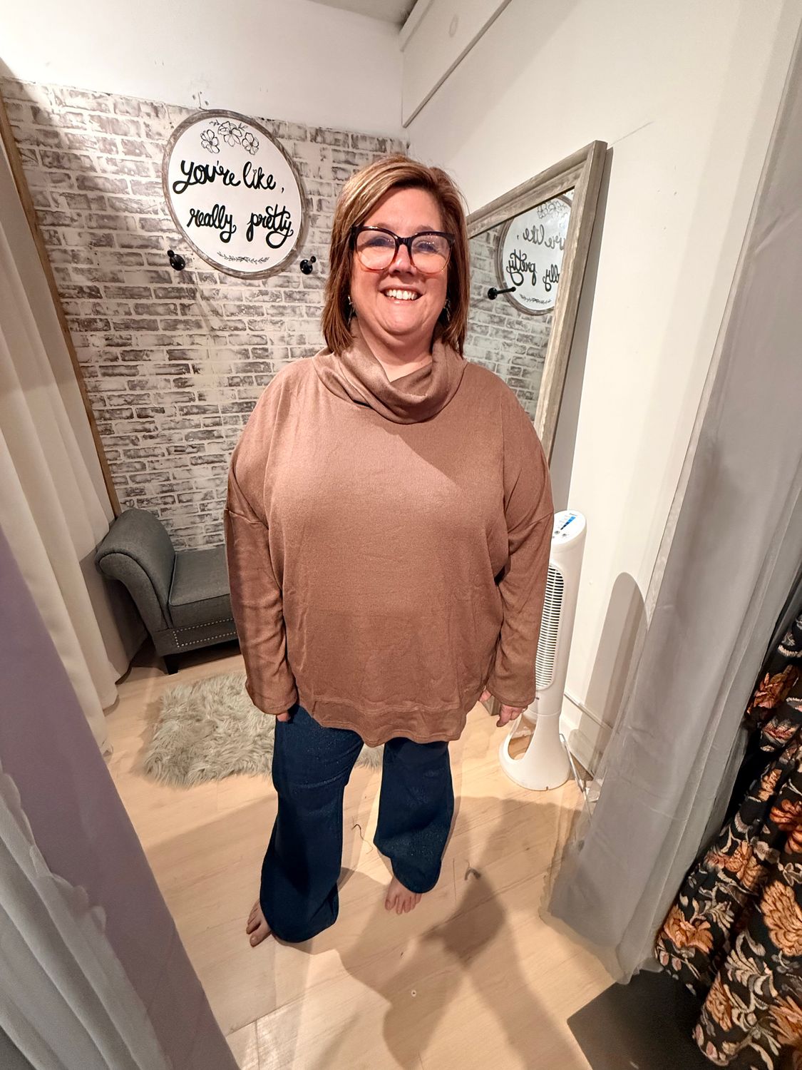 She &amp; Sky Mocha Cowlneck