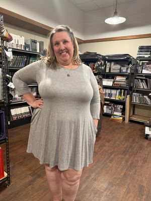 REP. in J. Grey Swiss Dot Dress