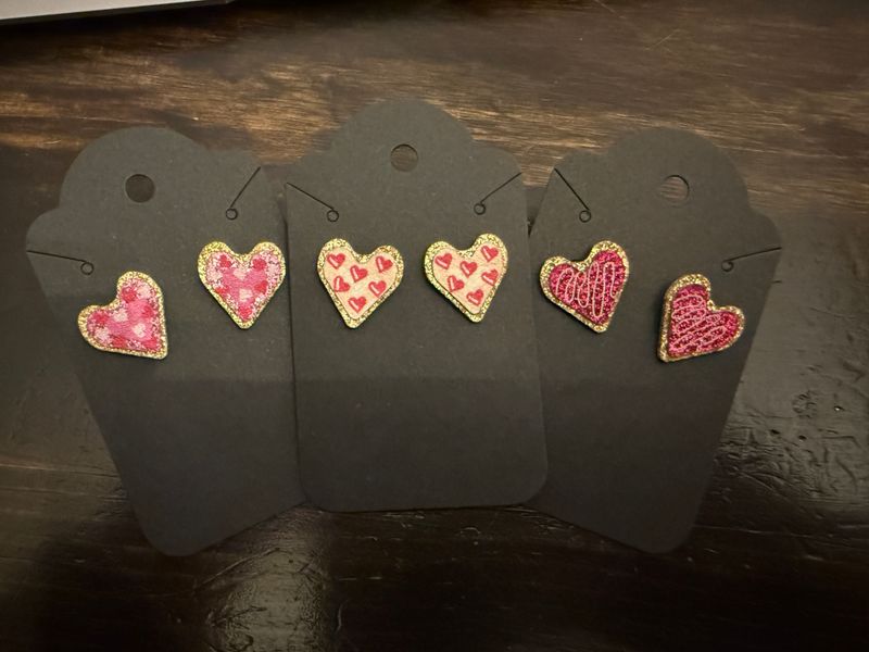 Heart Cookie Glitter Stud