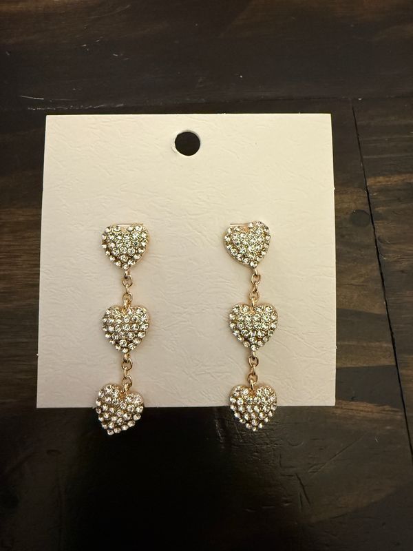 Silver Heart Dangles