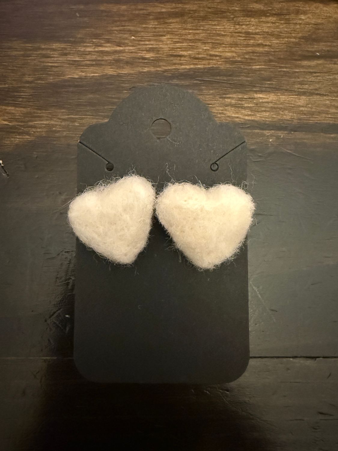 White Fuzzy Hearts