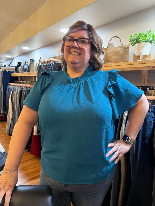 Timing Teal Blouse