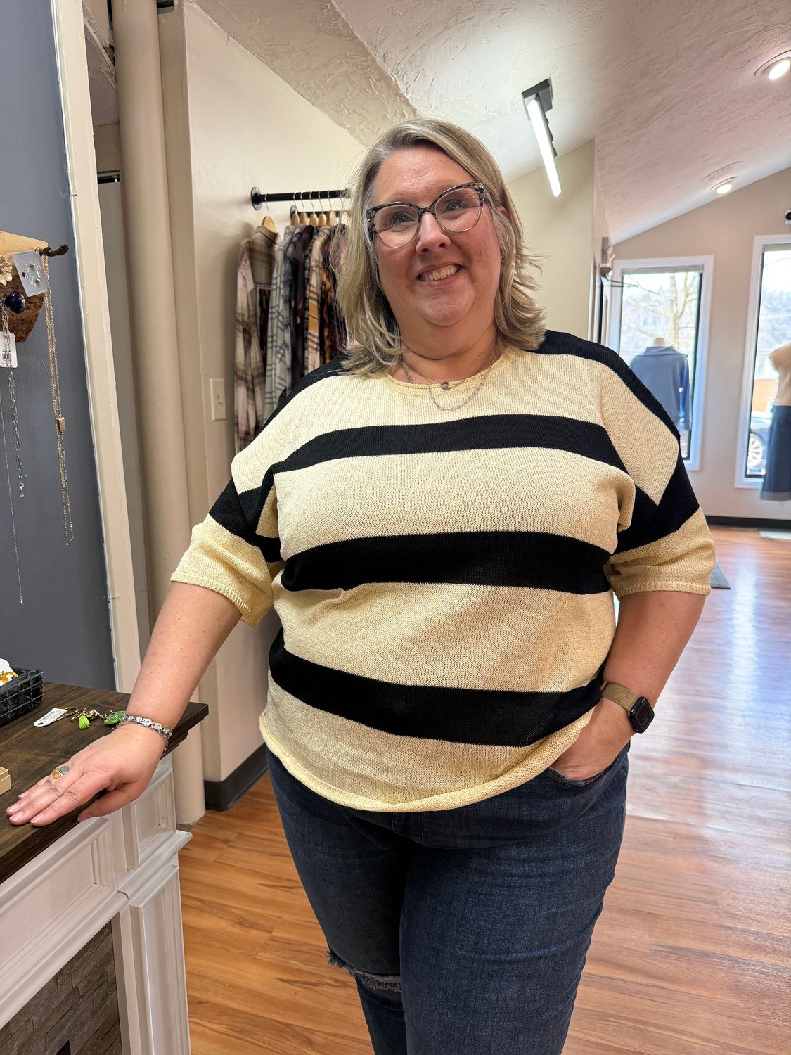 Haptics Oat &amp; Black Stripe