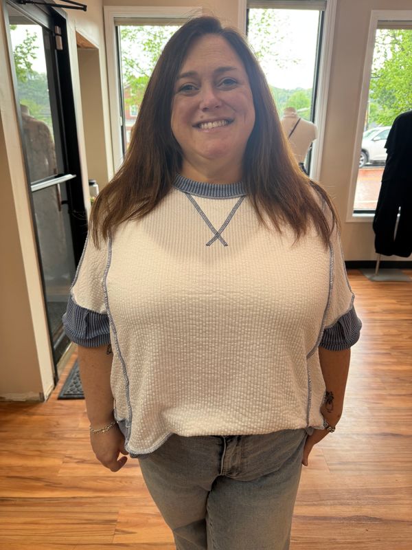 Haptics White Round Neck