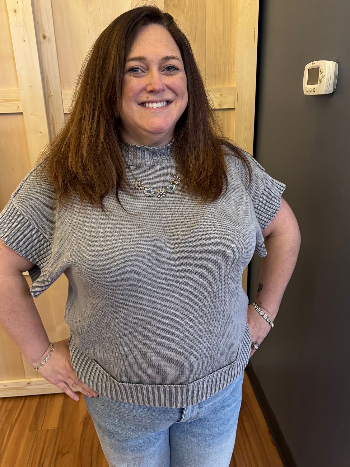 Bibi Grey High Neck